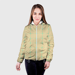 Куртка с капюшоном женская Color beige green crosses, цвет: 3D-белый — фото 2
