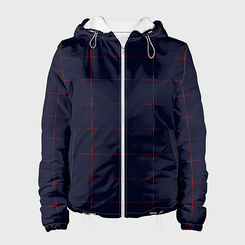 Женская куртка Color dark blue red crosses / 3D-Белый – фото 1