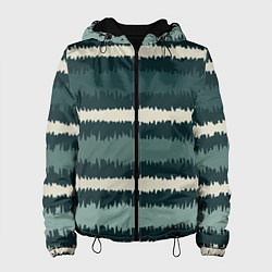 Женская куртка Полосы зигзагообразные зеленые