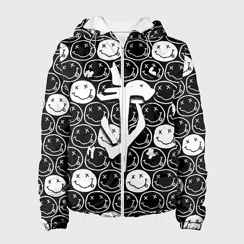 Женская куртка Doom x nirvana pattern / 3D-Белый – фото 1