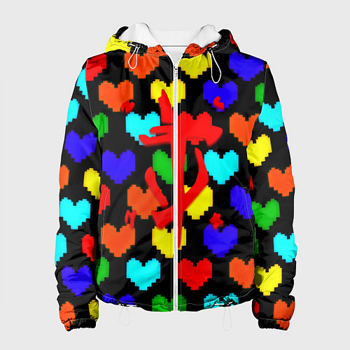 Женская куртка Doom love pixel pattern / 3D-Белый – фото 1