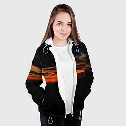 Куртка с капюшоном женская Закат на плато, цвет: 3D-белый — фото 2