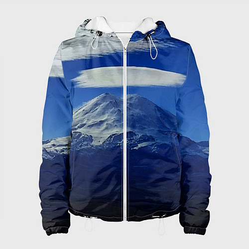 Женская куртка Эльбрус с облаками / 3D-Белый – фото 1