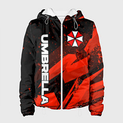 Куртка с капюшоном женская Umbrella corp - красный, цвет: 3D-белый