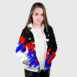 Куртка с капюшоном женская Doom триколор краски, цвет: 3D-белый — фото 2