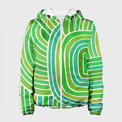 Женская куртка Абстрактный узор зеленый
