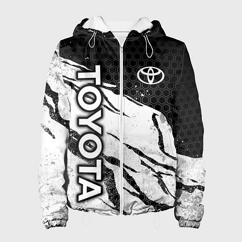 Женская куртка Toyota - черный и белый / 3D-Белый – фото 1
