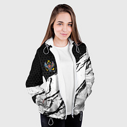 Куртка с капюшоном женская Российская империя - потертости, цвет: 3D-белый — фото 2