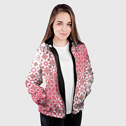 Куртка с капюшоном женская Звездная россыпь-розовый, цвет: 3D-черный — фото 2