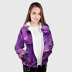 Куртка с капюшоном женская Краска импасто, цвет: 3D-белый — фото 2