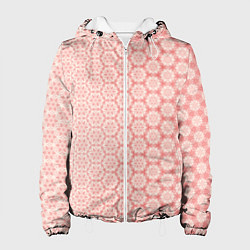 Куртка с капюшоном женская Розовый узорчатый градиент, цвет: 3D-белый