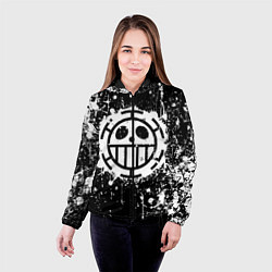 Куртка с капюшоном женская Пираты сердца - лого, цвет: 3D-черный — фото 2