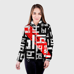Куртка с капюшоном женская Ы, паттерн, цвет: 3D-белый — фото 2