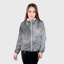 Куртка с капюшоном женская Абстракция - light gray haze, цвет: 3D-белый — фото 2