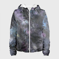 Куртка с капюшоном женская Абстракция - dark blue oil painting, цвет: 3D-белый