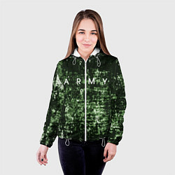 Куртка с капюшоном женская Армия на защитном цвете, цвет: 3D-белый — фото 2