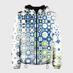 Женская куртка Сине-зеленая абстракция