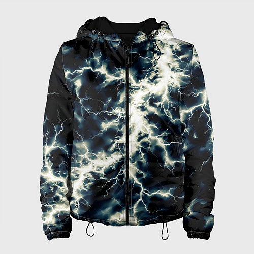 Женская куртка Чёрно-синий разряд абстракция / 3D-Черный – фото 1