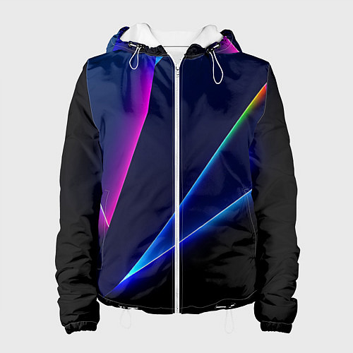 Женская куртка Neon colored geometric shapes / 3D-Белый – фото 1