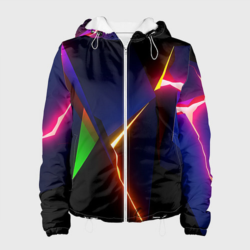 Женская куртка Neon colored geometric / 3D-Белый – фото 1