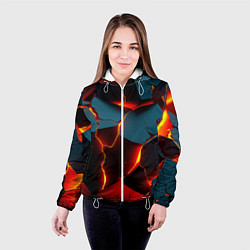 Куртка с капюшоном женская Orange glow, цвет: 3D-белый — фото 2