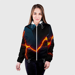 Куртка с капюшоном женская Breaking block, цвет: 3D-белый — фото 2