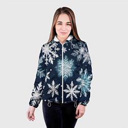 Куртка с капюшоном женская Снежное небо, цвет: 3D-белый — фото 2