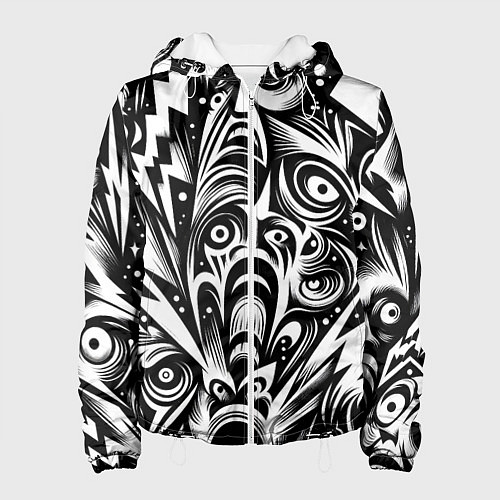 Женская куртка Lightnings and faces - ai art fantasy / 3D-Белый – фото 1