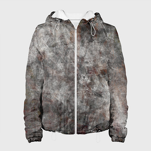 Женская куртка Абстракция - gray stone / 3D-Белый – фото 1