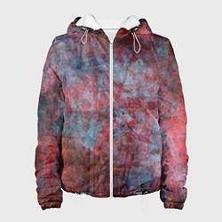 Женская куртка Абстракция - red rust on blue