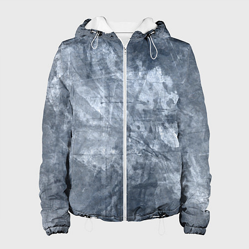 Женская куртка Абстракция - gray-blue / 3D-Белый – фото 1