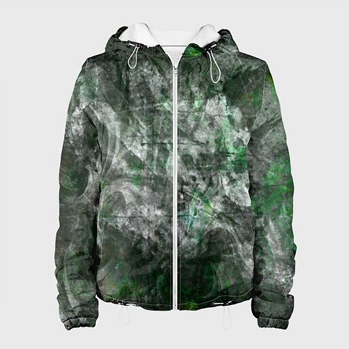 Женская куртка Абстракция - acid boom / 3D-Белый – фото 1