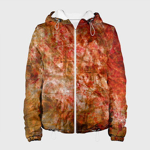 Женская куртка Абстракция - bright red / 3D-Белый – фото 1