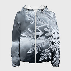 Женская куртка Снежинка на черно белое