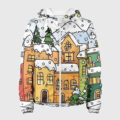 Женская куртка Новогодний снегопад / 3D-Белый – фото 1