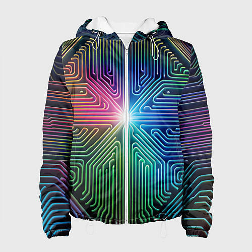 Женская куртка Линейная графика / 3D-Белый – фото 1