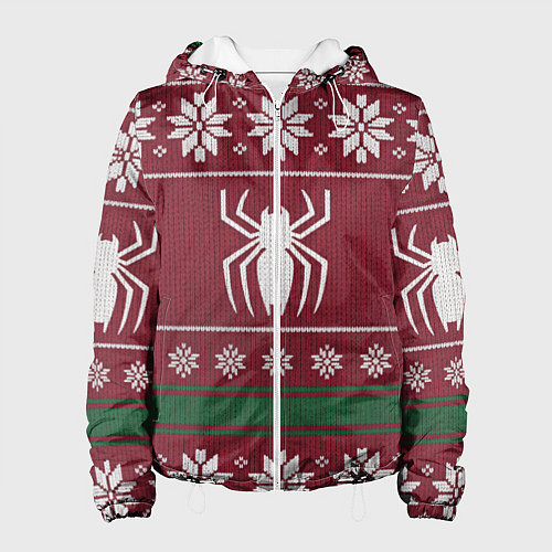 Женская куртка Рождественский свитер Человека паука / 3D-Белый – фото 1