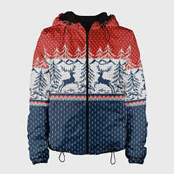 Женская куртка Вязаный узор с оленями