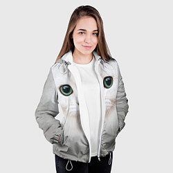 Куртка с капюшоном женская Белый котик, цвет: 3D-белый — фото 2