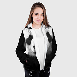 Куртка с капюшоном женская Взгляд панды, цвет: 3D-белый — фото 2