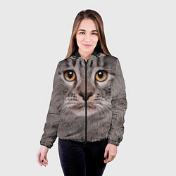 Куртка с капюшоном женская Котик, цвет: 3D-черный — фото 2