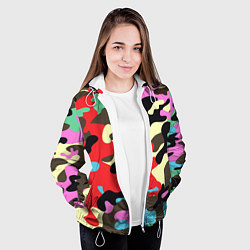Куртка с капюшоном женская Яркий камуфляж, цвет: 3D-белый — фото 2