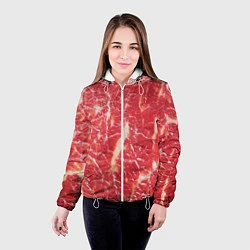 Куртка с капюшоном женская Мясо, цвет: 3D-белый — фото 2