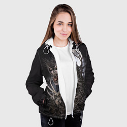 Куртка с капюшоном женская Ночной охотник, цвет: 3D-белый — фото 2