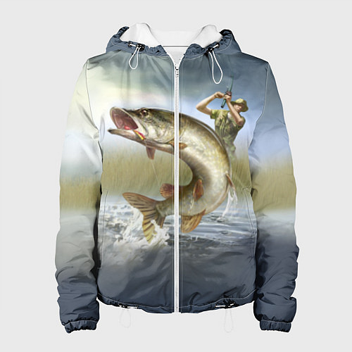 Женская куртка Дерзская щука / 3D-Белый – фото 1