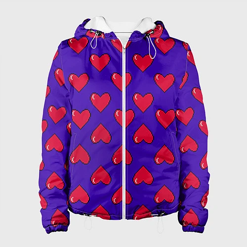 Женская куртка Hearts Pattern / 3D-Белый – фото 1