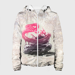 Куртка с капюшоном женская Three Days Grace: Acid snake, цвет: 3D-белый