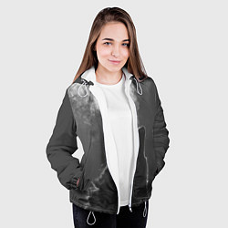 Куртка с капюшоном женская Воющий волк, цвет: 3D-белый — фото 2