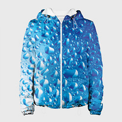 Куртка с капюшоном женская Капли воды, цвет: 3D-белый