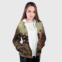 Куртка с капюшоном женская Русские охотники, цвет: 3D-белый — фото 2